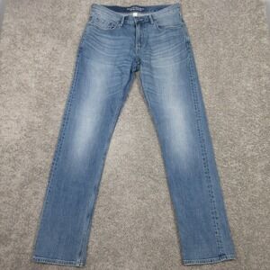 Banana Republic Jeans Mens 32x34 Blue Vintage Straight Faded Whisker Denim Pants
